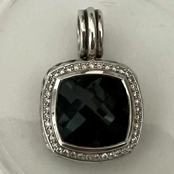 David Yurman Albion Black Onyx Pendant with Diamonds 14mm - Picture 2 of 12